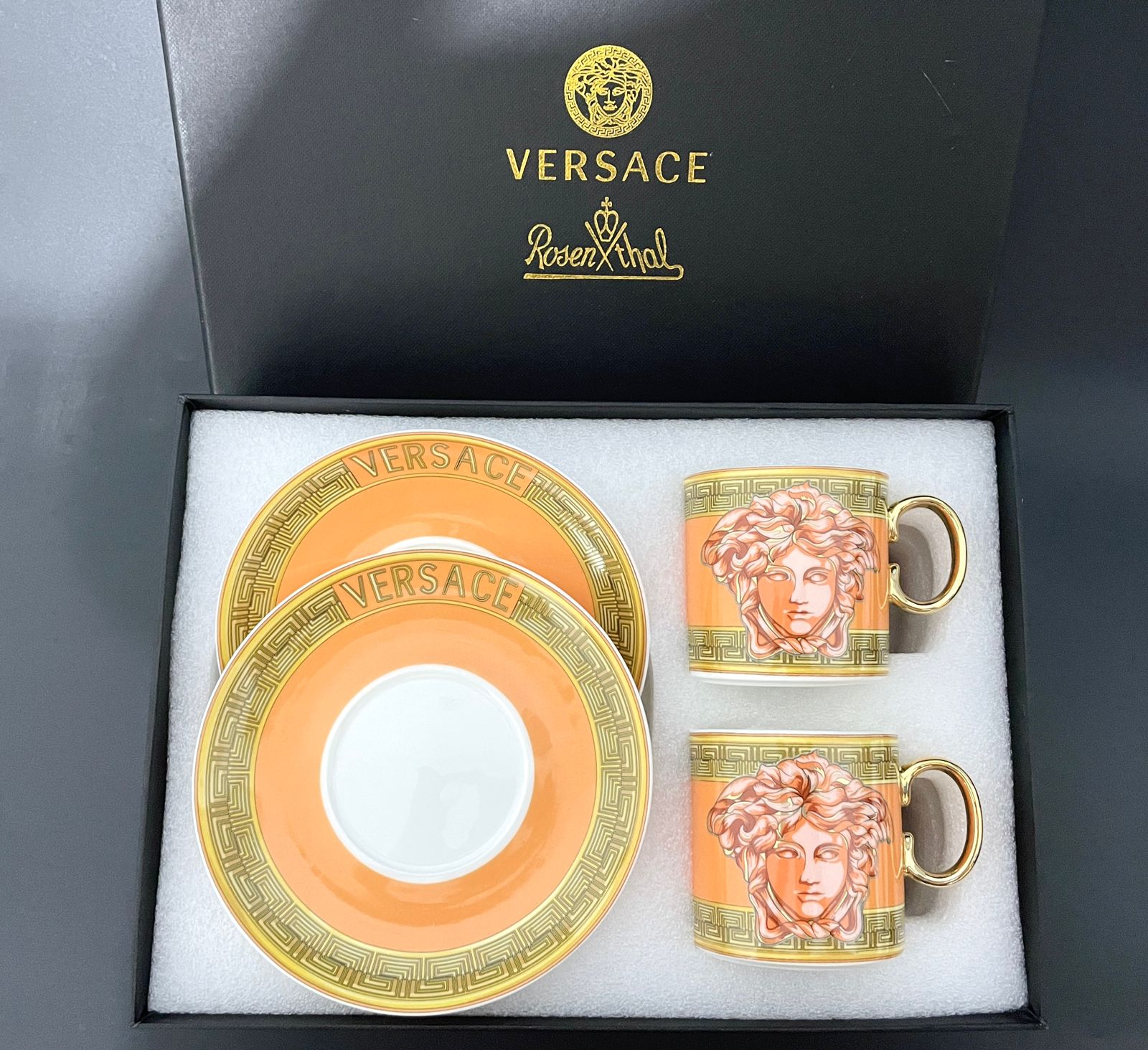 Versace Tea set of two cups many colors available